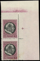 ** VATICAN - Poste - 118, Paire Verticale Dont 1 Ex Non Dentelé En Haut, Cdf: 5l. Lilas Et Noir (Sas 97d) - Unused Stamps