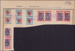 SPE YOUGOSLAVIE - Taxe - 49+51/55, 6  Paires Sur Page D'album UPU, Surcharge Rouge "spécimen Collection Mauritanie" - Autres & Non Classés