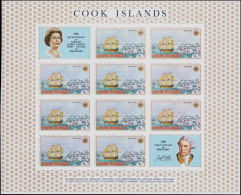 ** COOK - Poste Aérienne - 12/15, 4 Feuillets De 10 Non Dentelés+ 2 Vignettes (le 25c. Numéroté Avec Signature De L'impr - Cook Islands