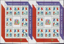 ** DOMINICAINE - Poste - 1460/67, Paire De 2 Blocs De 9 Dentelés Non Coupés (non Vendus à La Poste): Présidents - Dominican Republic