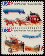 ** ETATS UNIS - Poste - 1062 + 1064, Paire Verticale, Toutes Les Couleurs Décalées (impression Doublée): Route & Avion - Other & Unclassified