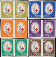 ** GUATEMALA - Poste Aérienne - 316/21, 6 Paires Non Dentelées: Centenaire Croix-Rouge 1964 - Guatemala