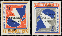 ** GUATEMALA - Poste Aérienne - 418/19, Surcharge Renversée (gomme Légèrement Altérée): Tour Cycliste - Guatemala