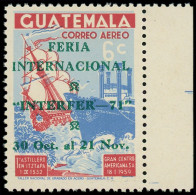 ** GUATEMALA - Poste Aérienne - 469, Surcharge Verte Non émise (tirage 1 Feuille De 25): Interfer - Guatemala