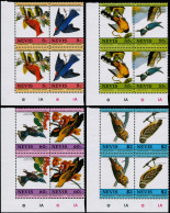 ** NEVIS - Poste - 271/78, 4 Doubles Paires, Complet, Tous Avec Erreur "impression Du Centre Renversée", Cdf: Oiseaux De - St.Kitts And Nevis ( 1983-...)