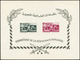 (*) SYRIE REPUBLIQUE - Poste - 85/86 En Feuillet Non Dentelé Sur Papier Carton: Résistance Populaire (Michel 39) - Syrie