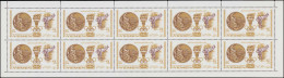 ** YEMEN ROYAUME - Poste - Michel 620/24A, Série Non émise En Or Et Brun (Unissued), 5 Feuillets Complets De 10 Dentelés - Yemen