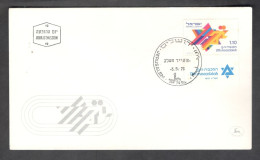 Israel FDC Sc. 522.   9th Maccabiah Games. Star Of David And Runners.  FDC Cancellation On Cachet FDC Envelope - Covers & Documents