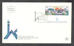 Israel FDC Sc. 551.   50th Anniversary Of The Hebrew University, Mount Scopus, Jerusalem. FDC Cancellation On Cachet FDC - Lettres & Documents
