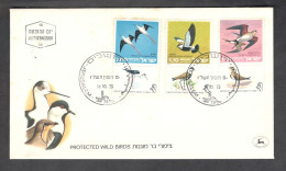 Israel FDC Sc. 577-579.  PROTECTED WILD BIRDS  FDC Cancellation On Cachet FDC Envelope - Briefe U. Dokumente