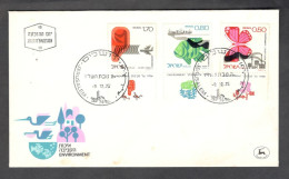 Israel FDC Sc. 580-582   ENVIRONMENTAL QUALITY  FDC Cancellation On Cachet FDC Envelope - Lettres & Documents