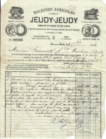 BAR-SUR-AUBE- FACTURE 1876 ETS JEUDY-JEUDY- MACHINES AGRICOLES- AMBULANT BELFORT A PARIS- CAD ISLE-AUMONT 9 - Landwirtschaft