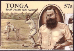 Tonga Cromalin Proof 1989 Cricket - W. G. Grace, Famous Player From The 1800's - Tonga (1970-...)