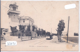 TUNIS- AVENUE DE PARIS- LE TRAMWAY - Tunesië