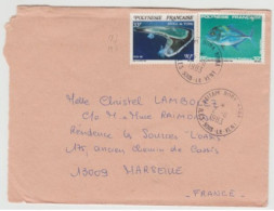 POLYNESIE FRANCAISE-S/LETTRE- N° 187 & N°193 -ILES-SOUS-LE VENT-///VAITAPE-BORA-BORA//-2-11-1983 - Storia Postale