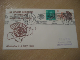 GRANADA 1983 Ammonite Fossil Fossils Animals Fossiles Geology Museum Geologie Cancel Cover SPAIN - Fossili