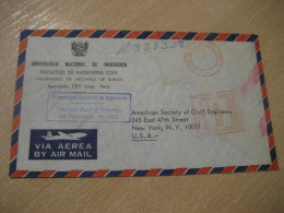 LIMA 1966 To USA Laboratorio De Mecanica De Suelos Geology Meter Mail Cancel Cover PERU Geologie - Other & Unclassified