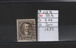 PRIX FIXE Obl 299 YT 334 MIC 704 SCO 704 GIB Washington 1932Etats Unis 58/09 - Used Stamps