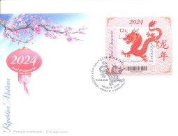 2024. Moldova,  Year Or The Dragon, FDC, Mint/** - Moldawien (Moldau)