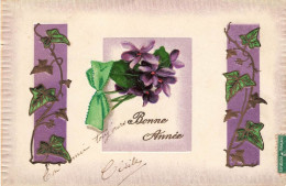 FÊTES - VŒUX - Bonne Année - Fleurs - Nœud - Carte Postale Ancienne - Nouvel An