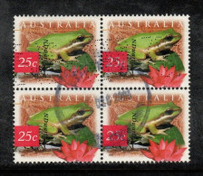Australia ASC 1607 1997 Nature Of Australia 25c Frog Used Block 4 - Usati