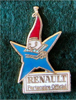 PIN'S " RENAULT PARTENAIRE OFFICIEL " JEUX OLYMPIQUE 1991 ÉTOILE PÈRE NOEL ALBERVILLE _DP152 - Renault