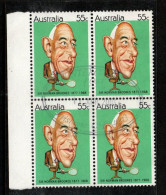 Australia ASC 792  1981 Sporting Personalities 55c Brookes Used Block 4 - Oblitérés