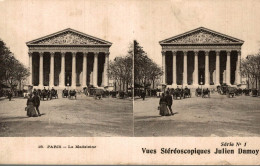 PARIS LA MADELEINE VUE STEREOSCOPIQUE JULIEN DAMOY - Cartoline Stereoscopiche