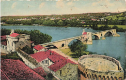 FRANCE - Avigon - Vue Sur Le Pont Saint Bénézet - Colorisé - Carte Postale Ancienne - Avignon