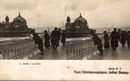 VUES STEREOSCOPIQUES  JULIEN DAMOY Nice La Jetée - Cartoline Stereoscopiche