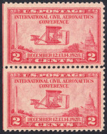 !a! USA Sc# 0649 MNH Vert.PAIR (left Side Cut / A2) - Aeronautics Conference - Unused Stamps