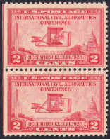 !a! USA Sc# 0649 MNH Vert.PAIR (left Side Cut / A2) - Aeronautics Conference - Nuovi