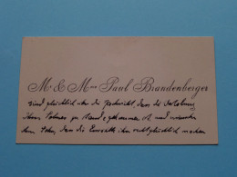 Mr. Et Mme Paul BRANDENBERGER ( Zie / Voir SCAN ) La FRANCE ! - Visiting Cards