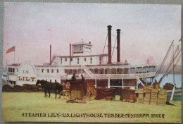 USA MISSISSIPPI RIVER STEAMER LILY LIGHTHOUSE TENDER KARTE CARD POSTCARD CARTOLINA CARTE POSTALE POSTKARTE ANSICHTSKARTE - Long Beach