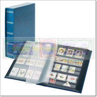 CLASSIFICATORE 30 Pagine FONDO NERO COPERTINA IMBOTTITA SIMILPELLE + CUSTODIA - BLU - Large Format, Black Pages