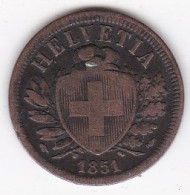 Suisse 2 Rappen 1851 A Paris , En Bronze , KM# 4 - 2 Centimes / Rappen