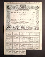 CHEMIN DE FER - POITIERS A SAUMUR  - ACTION DE 500 FR.  1869 - Chemin De Fer & Tramway