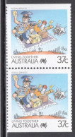 Australia 1988 Pair Of Coil Stamps - Living Together - Cartoons In Unmounted Mint - Nuevos