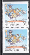 Australia 1988 Pair Of Coil Stamps - Living Together - Cartoons In Unmounted Mint - Mint Stamps