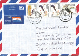 South Africa Registered Air Mail Cover Sent To Germany Modjadji 17-12-1996 Topic Stamps BIRDS - Covers & Documents