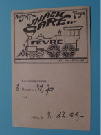 Au Joffre Troyes Snack Gare FEVRE à TROYES ( Zie / Voir SCAN ) La FRANCE ! - Cartes De Visite