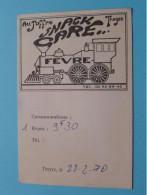 Au Joffre Troyes Snack Gare FEVRE à TROYES ( Zie / Voir SCAN ) La FRANCE ! - Visitenkarten