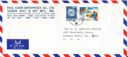 Taiwan Air Mail Cover Sent To USA 1992 Topic Stamps - Luftpost