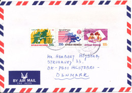 Indonesia Air Mail Cover Sent To Denmark 1987 - Indonésie