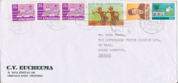 Indonesia Cover Sent To Denmark 13-3-1987 With More Topic Stamps - Indonésie
