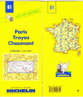 Carte Michelin N°61 -  PARIS - Troyes - CHAUMONT (1992) - Strassenkarten