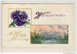 BIRTHDAY - With All Good Wishes 1909 , Embossed Card - Geburtstag