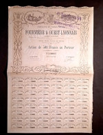 COMPAGNIE DES CHEMIN DE FER - DE FOURVIERE &OUEST-LYONNAIS  - ACTION DE 500 FR. 1883 - Ferrocarril & Tranvías