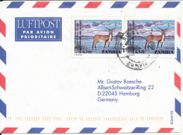 Zambia Air Mail Cover Sent To Germany 28-9-1998 Topic Stamps - Zambia (1965-...)