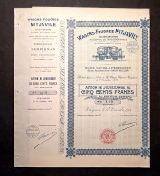 CHEMIN DE FER - WAGONS-FOUDRES MITJAVILE - ACTION DE 500 FR. 1924 - Chemin De Fer & Tramway